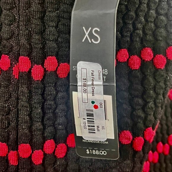 NEW NIC + ZOE Women’s Dress XS Black Red Sleeveless NWT - Picture 13 of 14